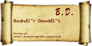 Bodnár Deodát névjegykártya